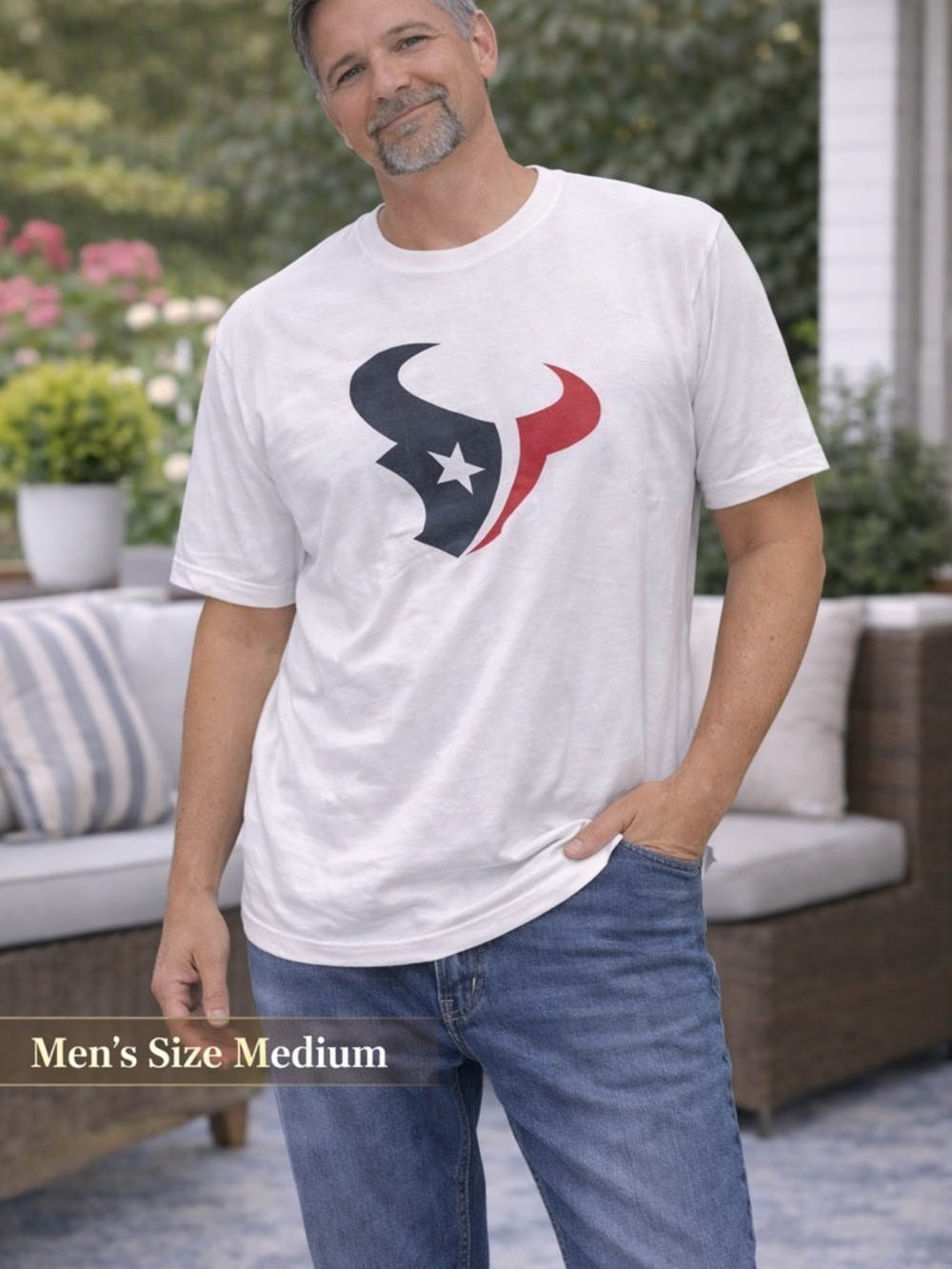 Texans White T-Shirt with Logo MEDIUM